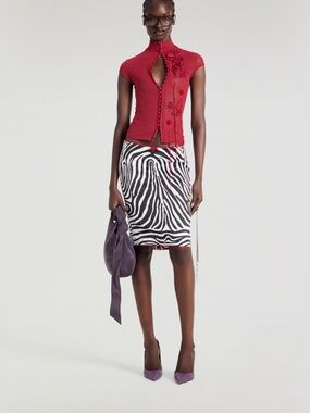 Fanci Club Zebra Midi Skirt